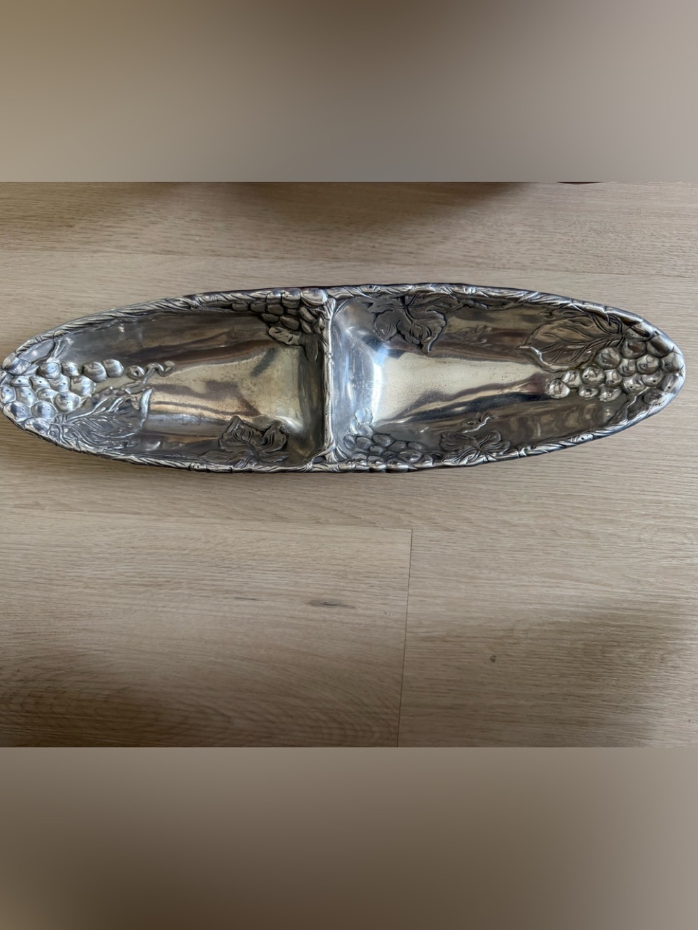 Arthur court Decorative Silver grape Divided Serving Tray